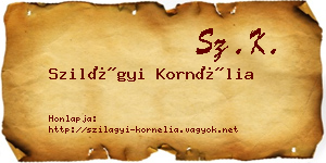 Szilágyi Kornélia névjegykártya